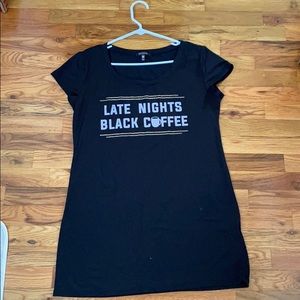 Black coffee graphic tee shirt sleeve size Medium